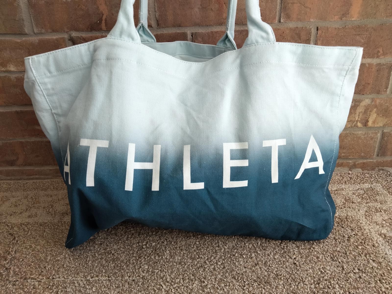 Athleta Blue Ombre Tote Bag Canavs Gym Beach Travel Shoulder Bag