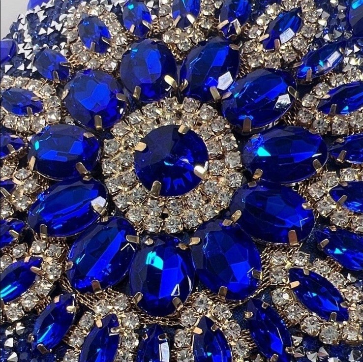Verano Hill Blue Crystal Rhinestone Clutch Bag Evening Wedding Prom Handbag
