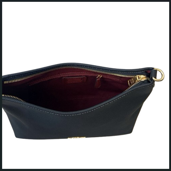 COACH CR148 Laurel Shoulder Bag Soft Pebble Leather Black Outlet New