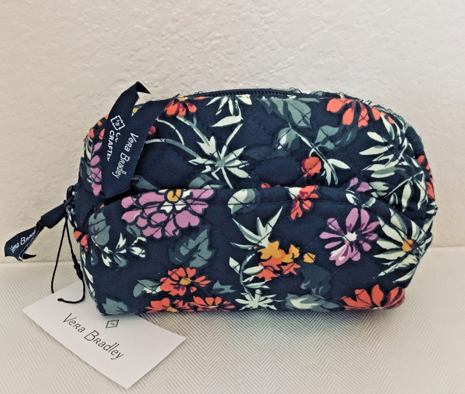 Vera Bradley ~ “Fresh-Cut Floral Green”~ Mini Cosmetic Bag ~ NWT