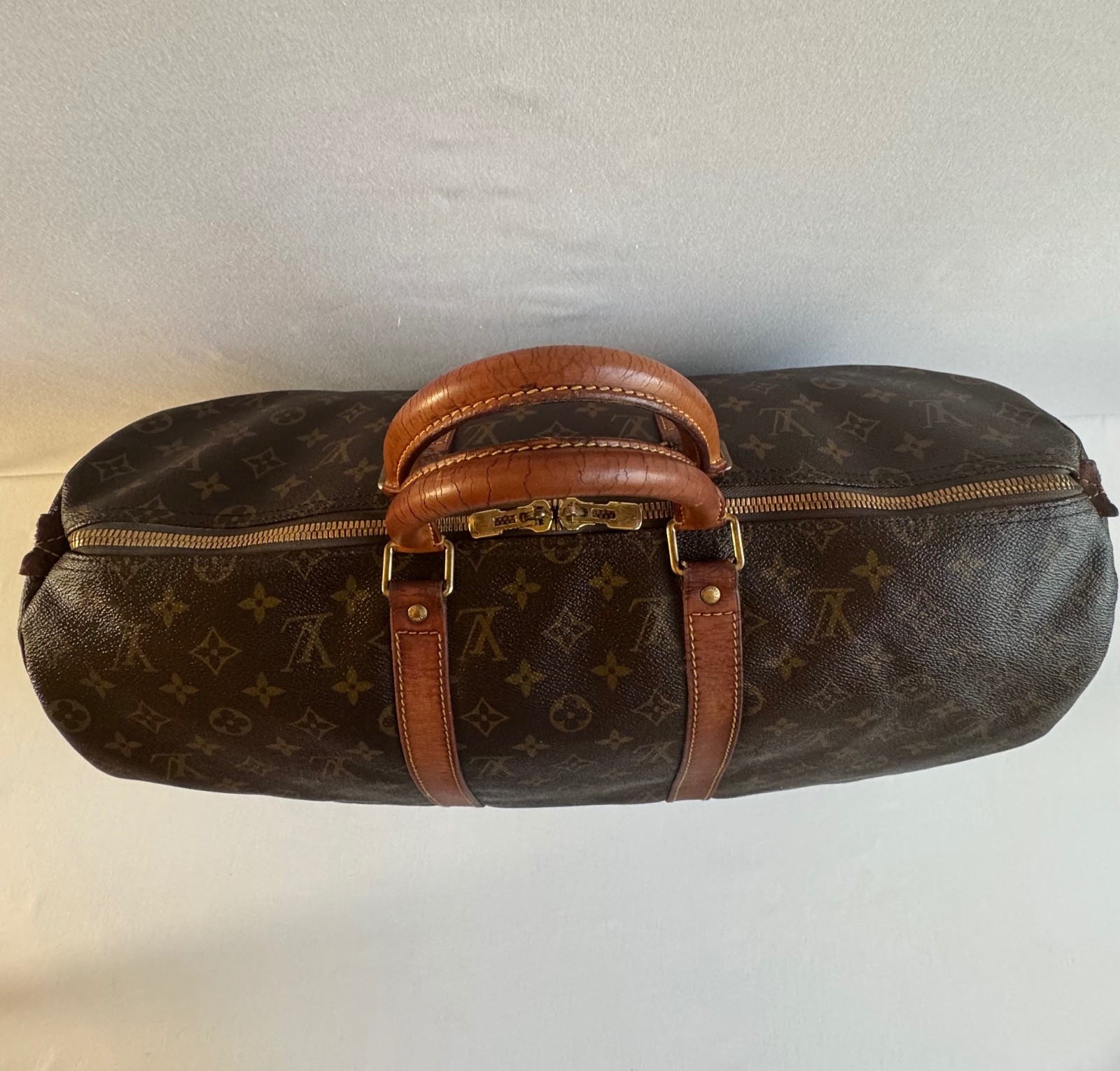Louis Vuitton Keepall 45 Monogram Canvas Vintage Travel Bag Lock Tag Authentic