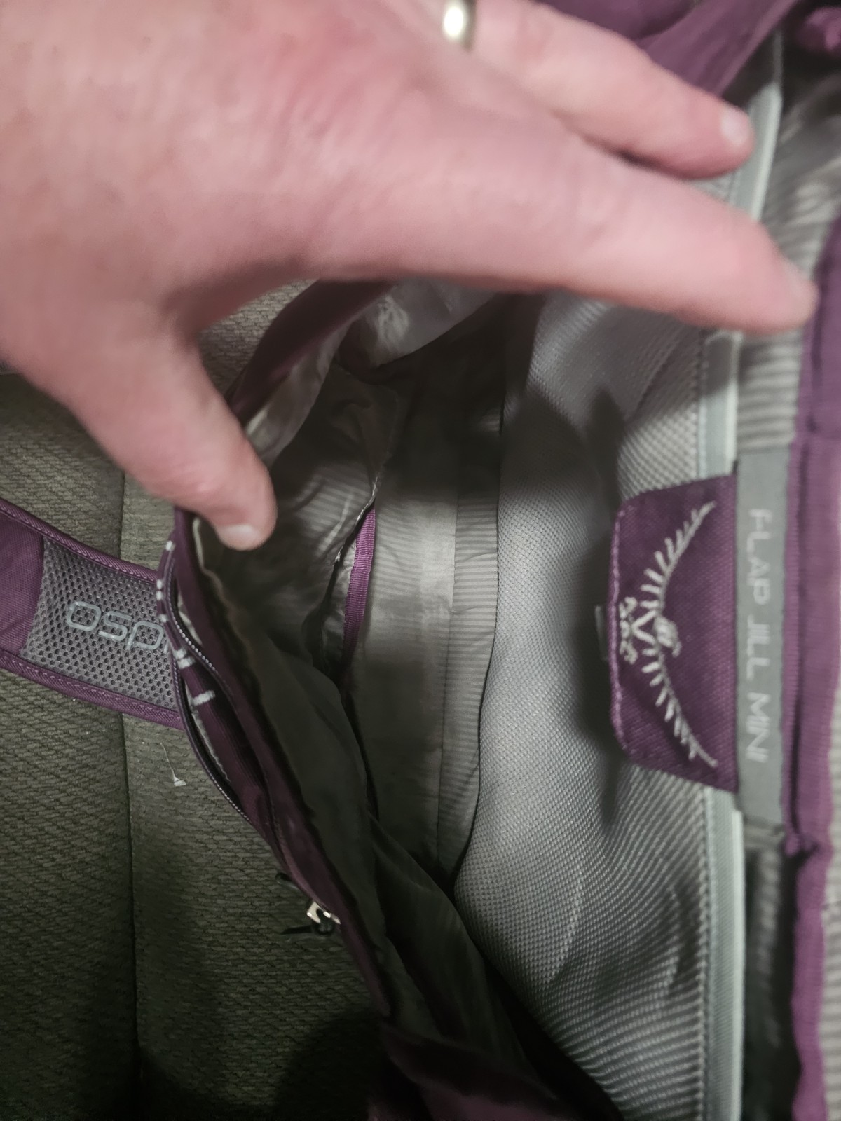 OSPREY PURPLE FLAP JILL MINI COURIER CROSSBODY MESSENGER BAG DAYPACK TRAVEL