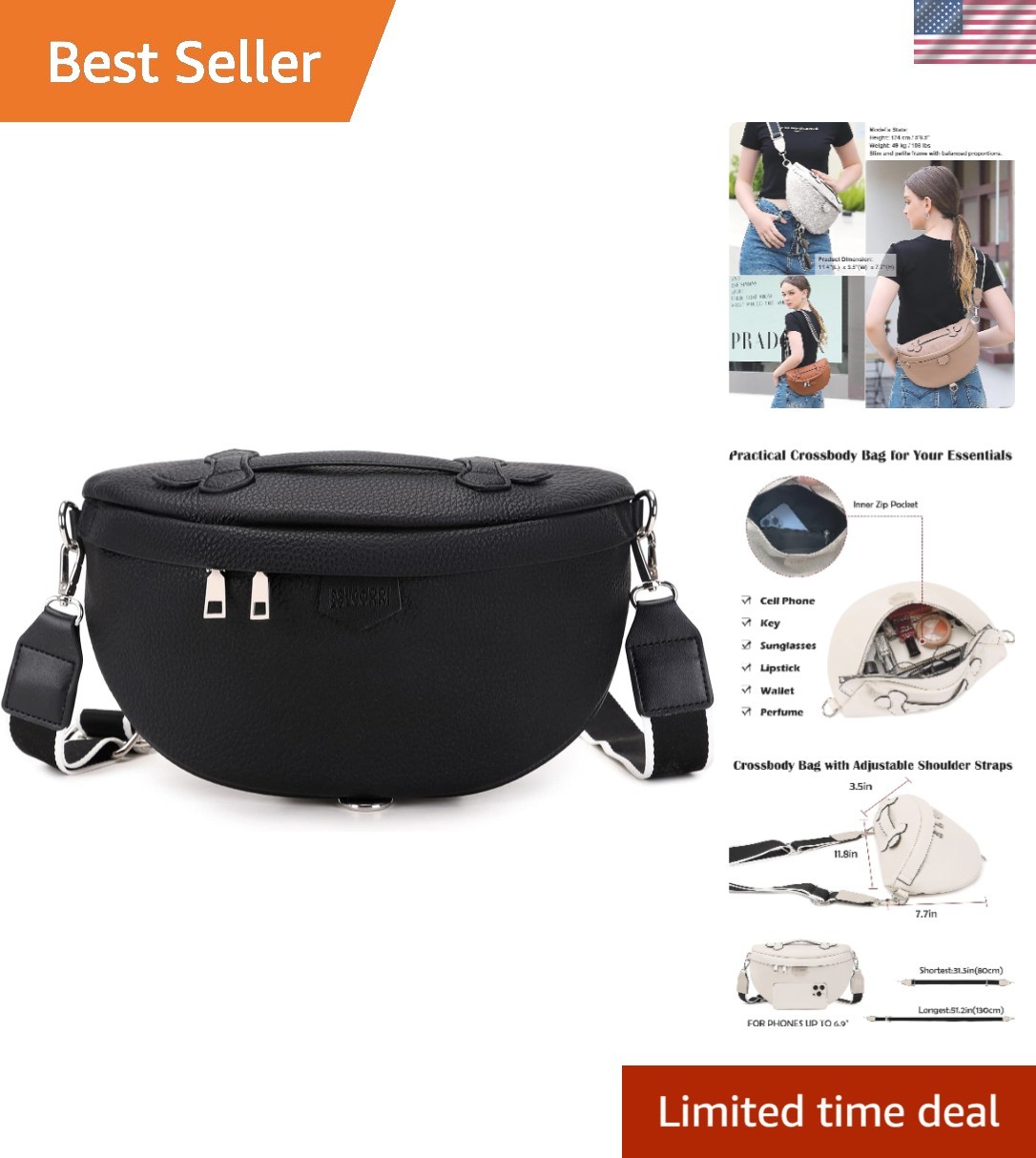 Elegant Crossbody Bum Bag for Women – Casual Style with Hidden Safety Features