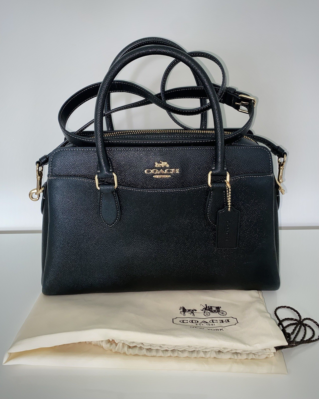 Coach Large Darcie Carryall | 100% Leather Exterior, Used Only Once, Lgth 12.75”