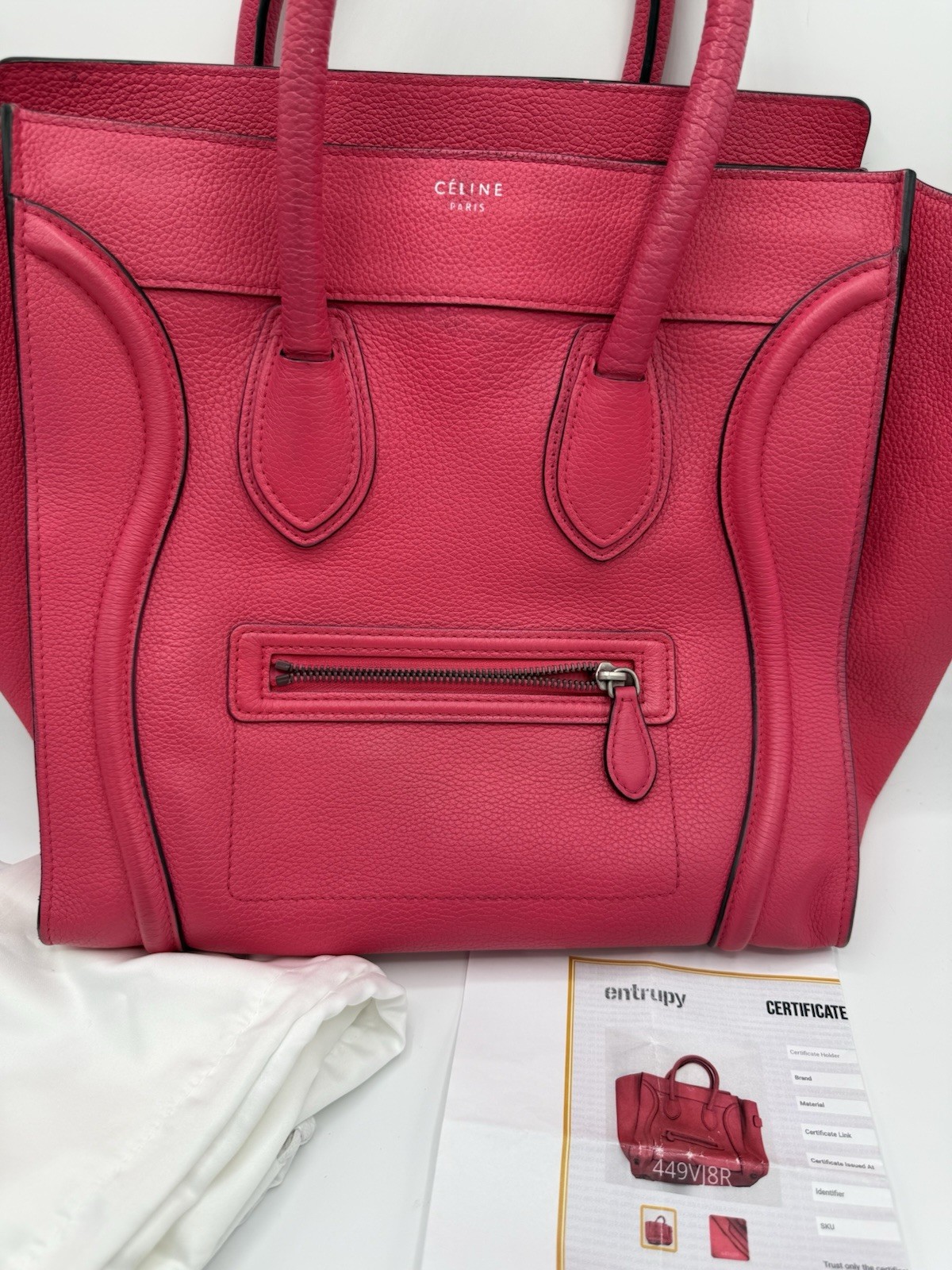 Celine Hot Pink Luggage! 2011 Mini! Entrupy Cert Included