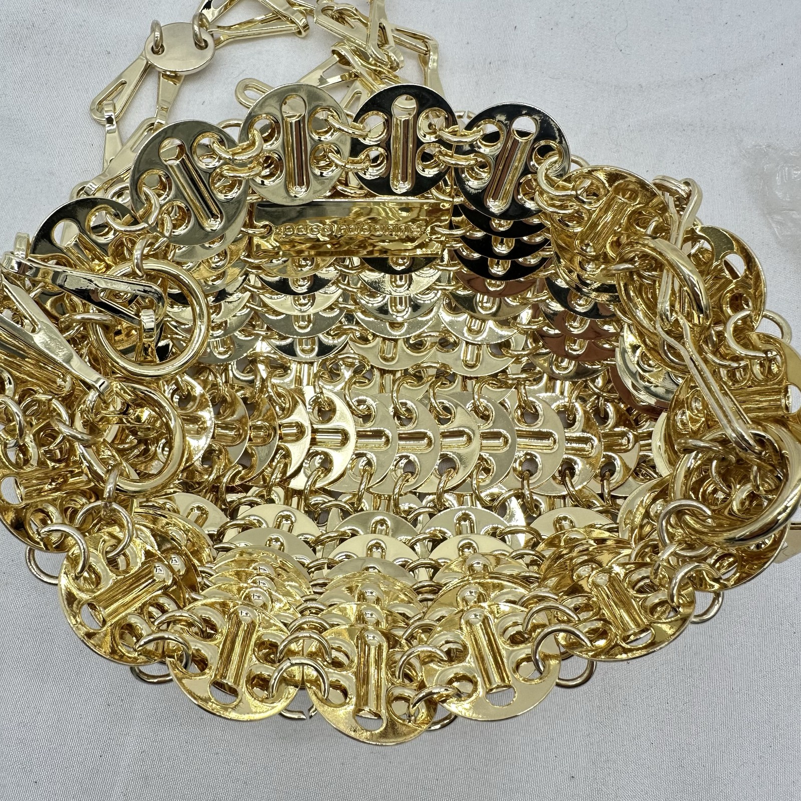 Paco Rabanne Womens Iconic 1969 Shoulder Crossbody Bag Metal Gold Tone