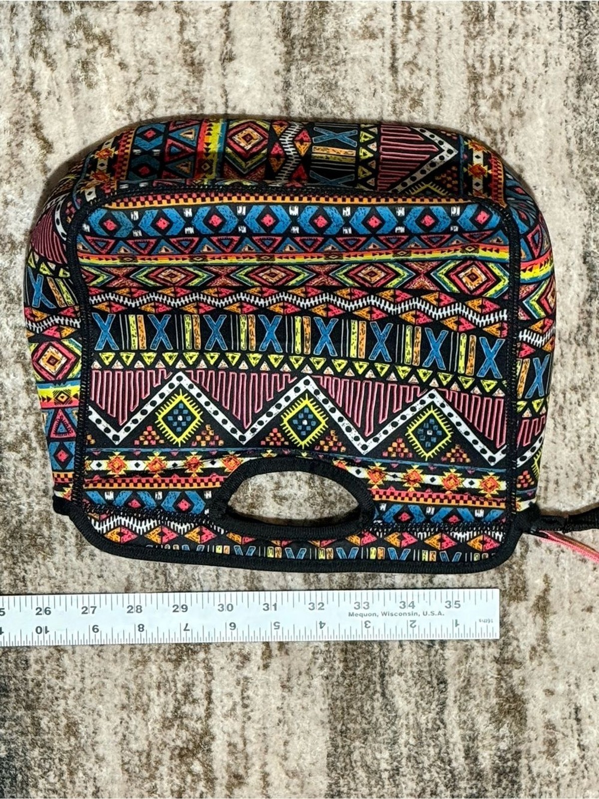 Boho Vibrant Tribal Pattern Handheld Neoprene Lunch tote-Arctic Zone(zips)