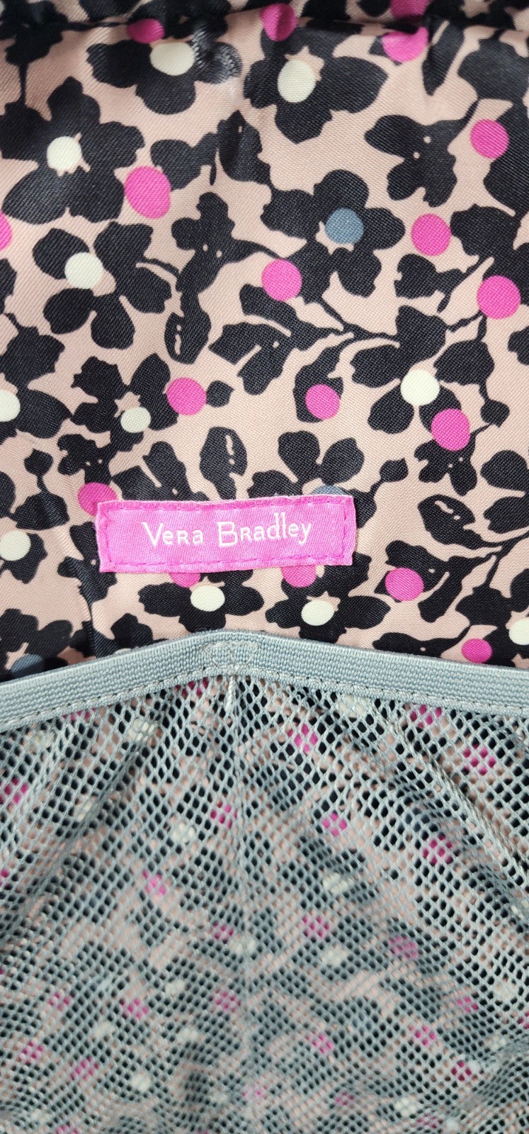 Vera Bradley Pretty Quilted Gray Iconic Campus Backpack