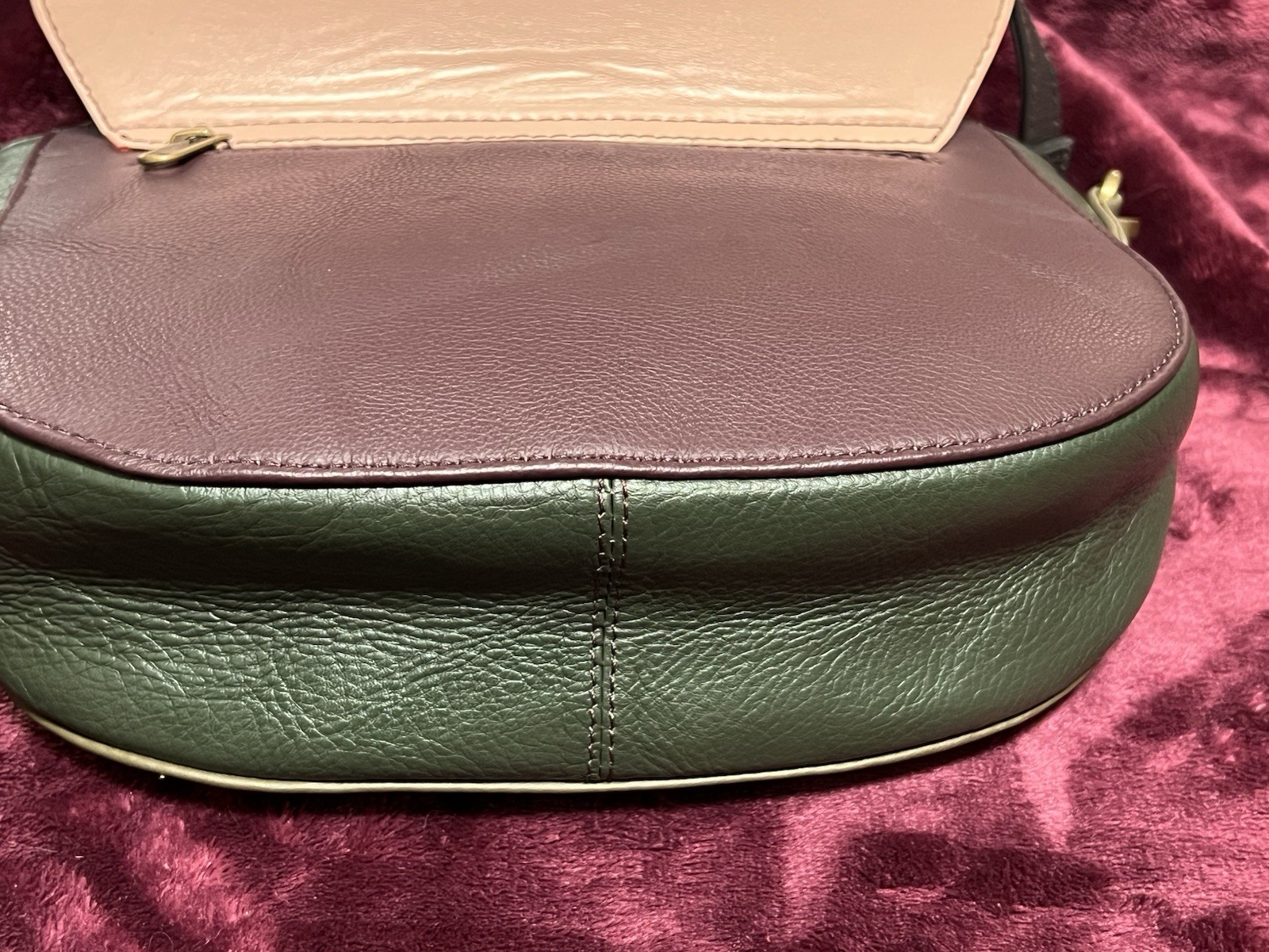 Soruka Leather Bag Crossbody Saddlebag Purse Multicolor Recycled Leather EC