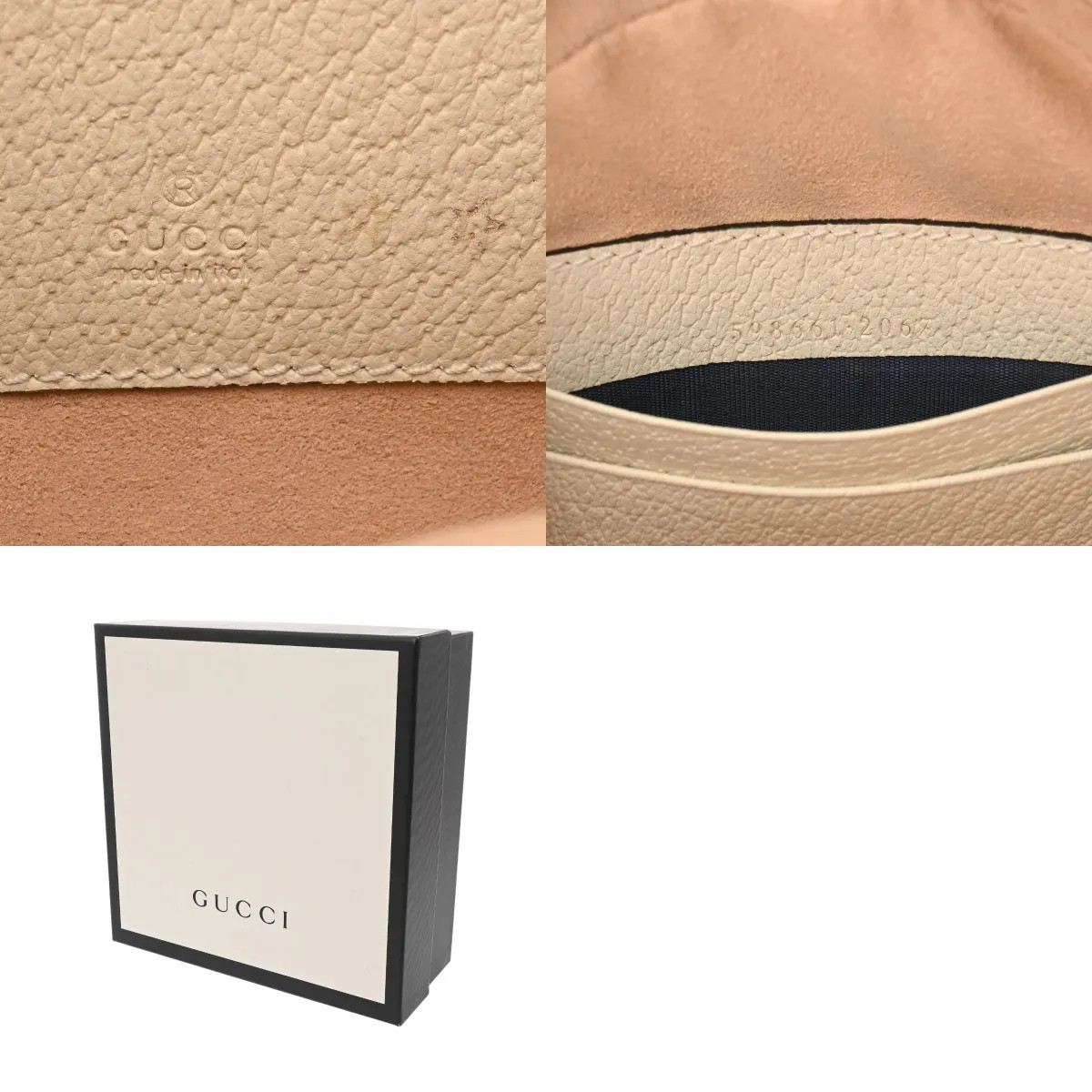 Gucci 598661 Backpack Leather White #WB3043