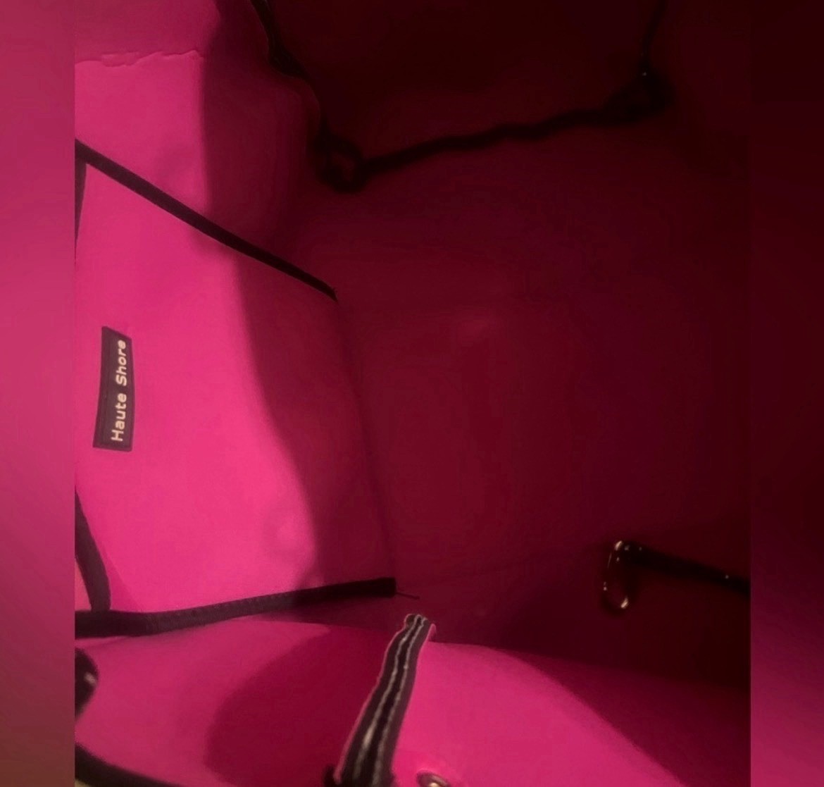 Haunte Shore Black/White Marbled Large Tote w/ Pink Lining comes w/o small tote