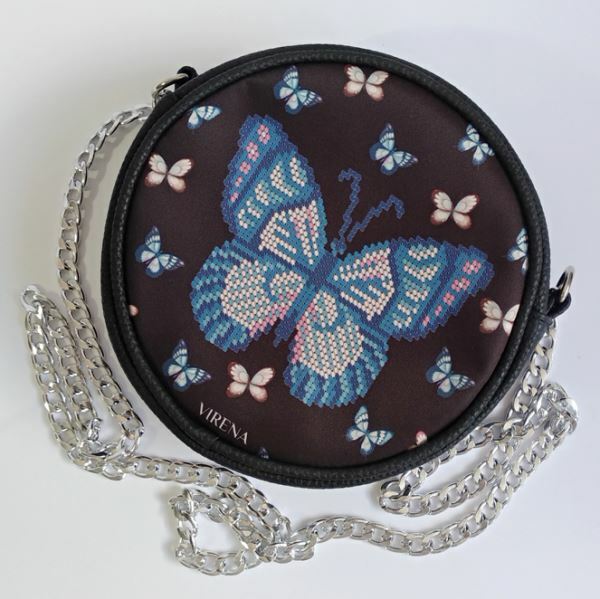 Round Eco leather bag without handle for embroidered decorative element VBG_104