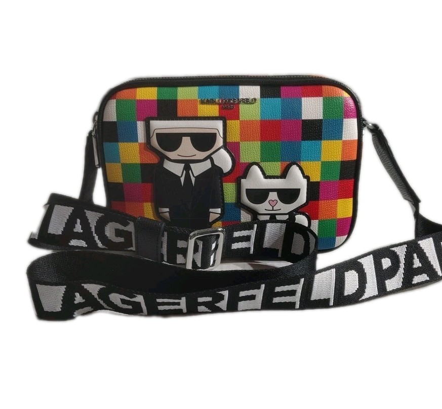 KARL LAGERFELD PARIS Maybelle Crossbody Bag ColorBlock Multicolor Cute Logo
