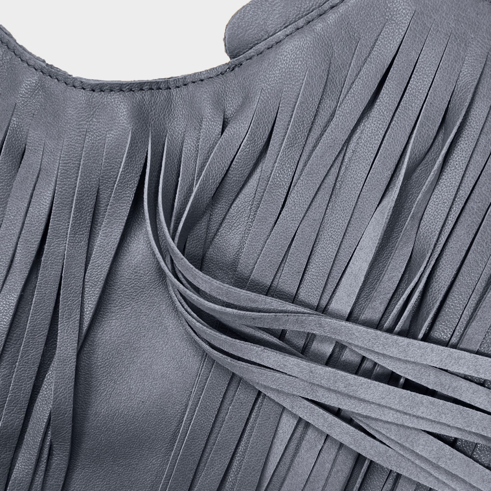 Genuine Leather Fringe Crossbody Bag