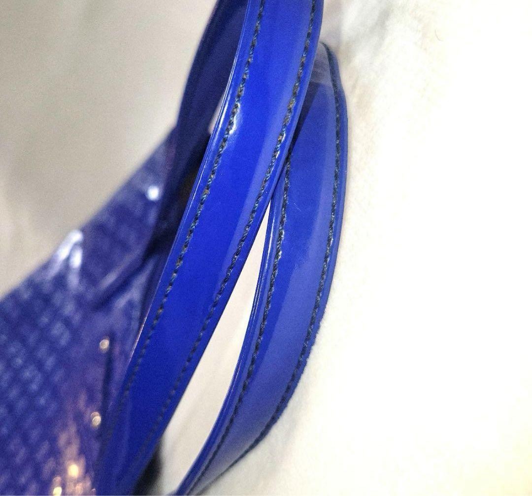 Kate Spade Spade Pattern Tote Bag Blue PVC Large 31.5cm