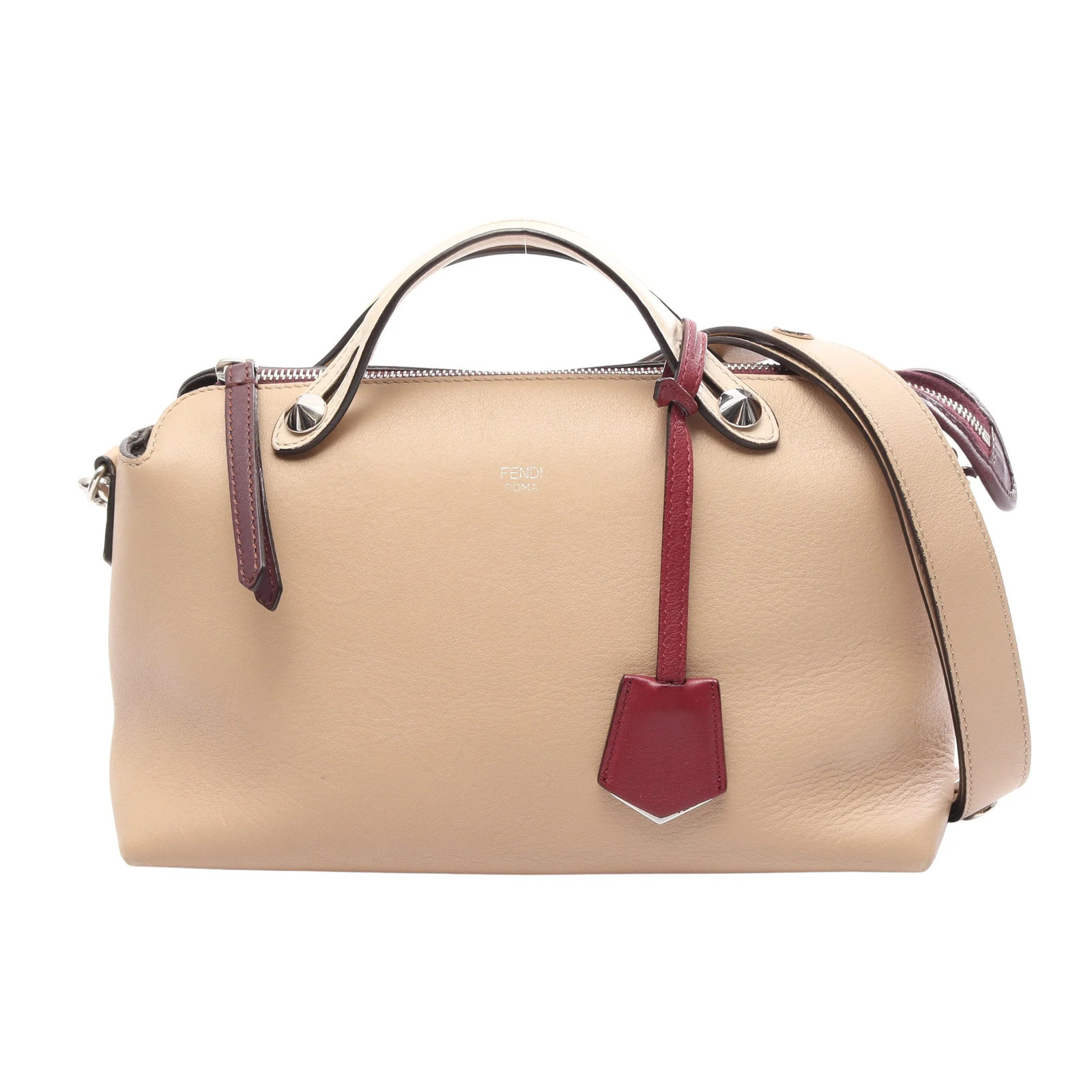 Fendi BY THE WAY MEDIUM 2WAY Handbag Beige Leather #RCB13587
