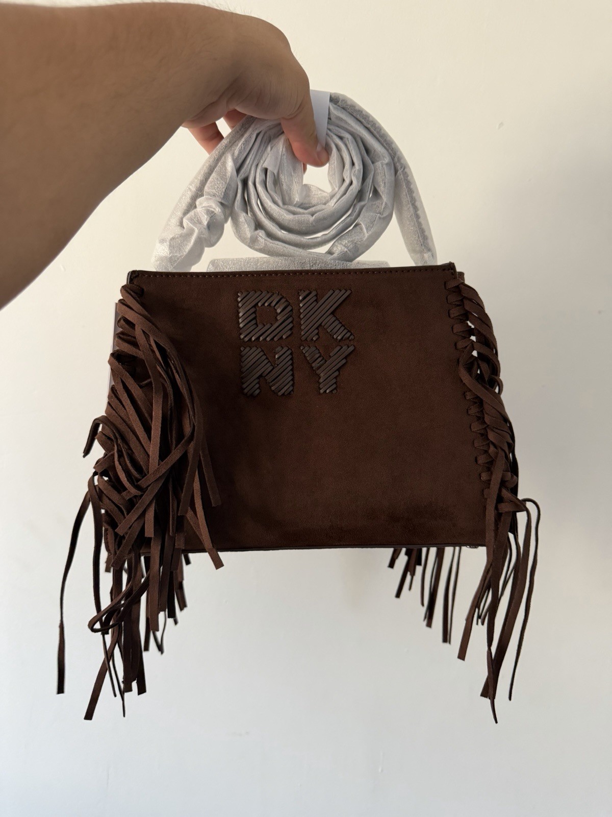 DKNY BROWN SUEDE BAG