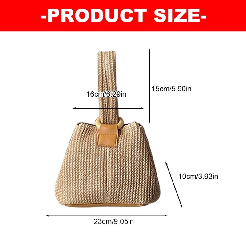 Straw Texture Purse with Hand Carry Design Top Handle Bag for Casual Daily Use