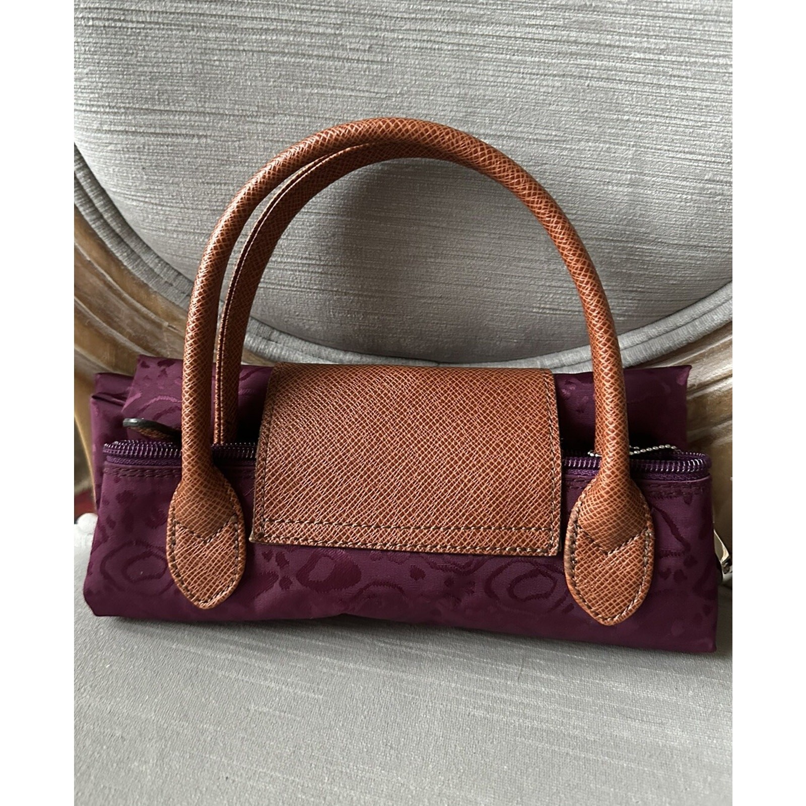PICARD Easy Basic Shopper bag Tote Purple Floral Tasche Nylon Leather New Fold