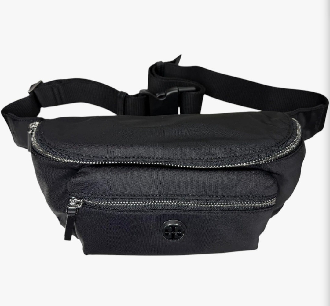 🔥$265🔥 Tory Burch Black Nylon Belt Bag Sling Fanny Pack *170436*