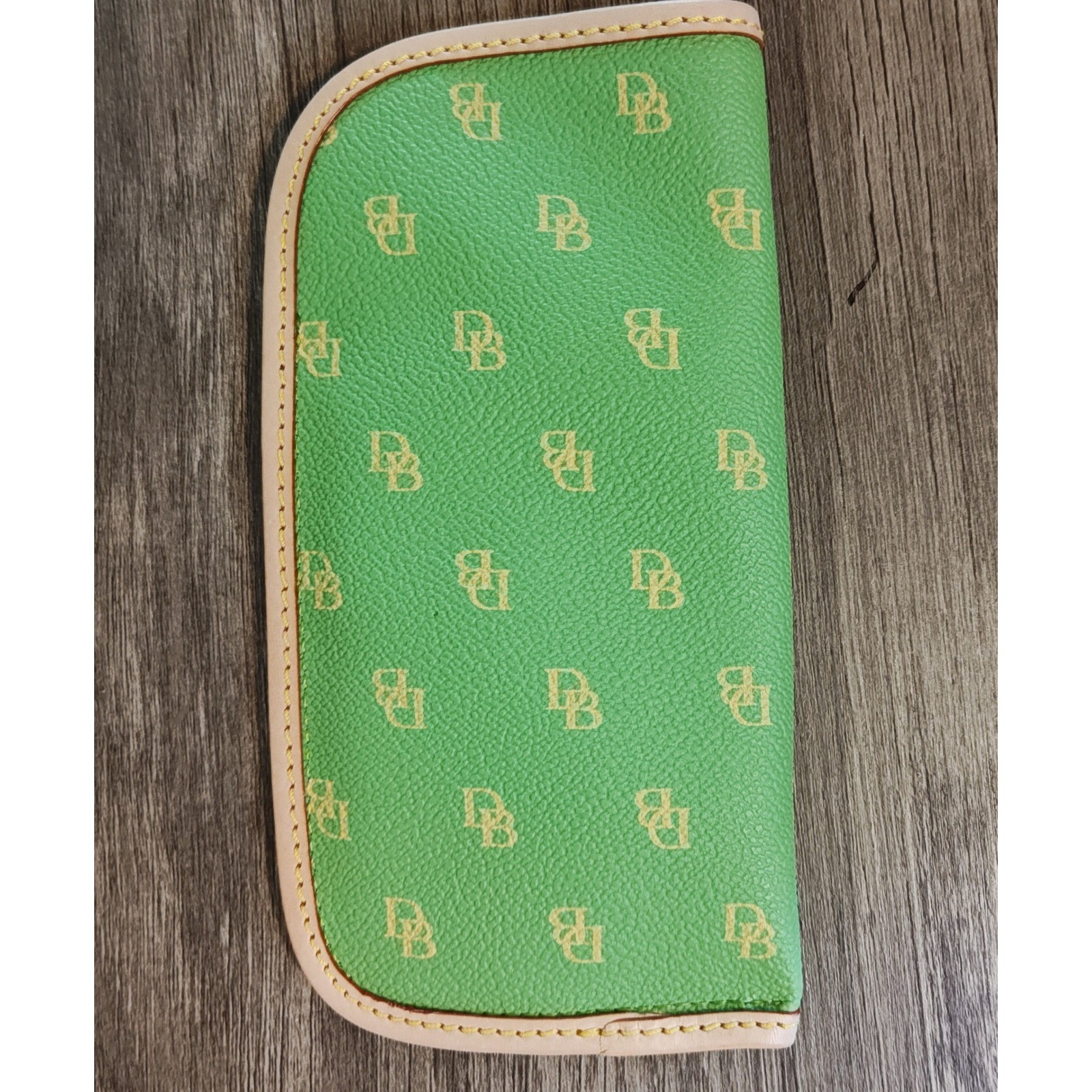 Dooney & Bourke Satchel Womens Large Lime Green Monogram Leather Trim K7354488
