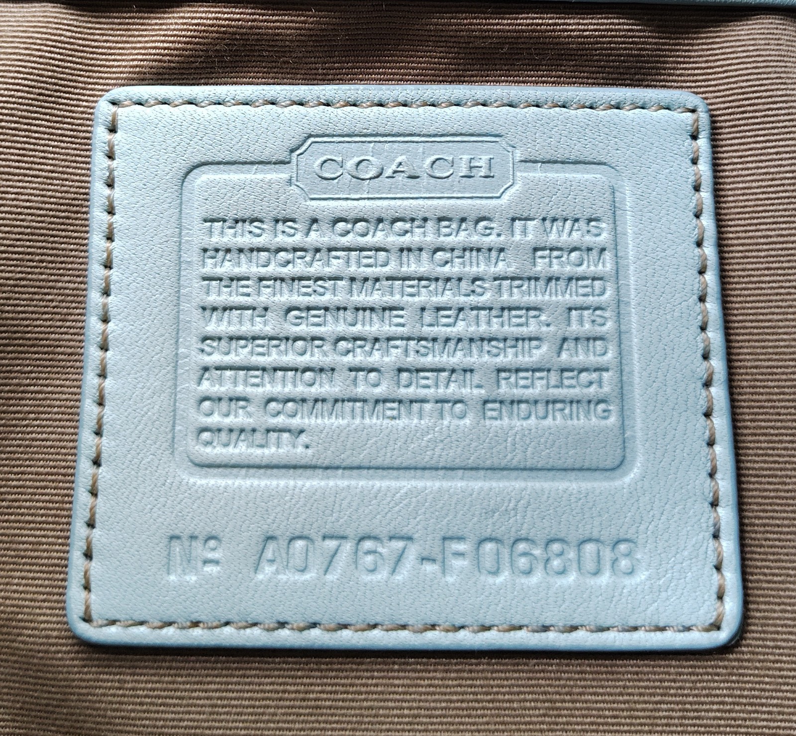 Coach MEDIUM Vintage F06808 Soho Robin Egg Blue Signature C & Leather Bag
