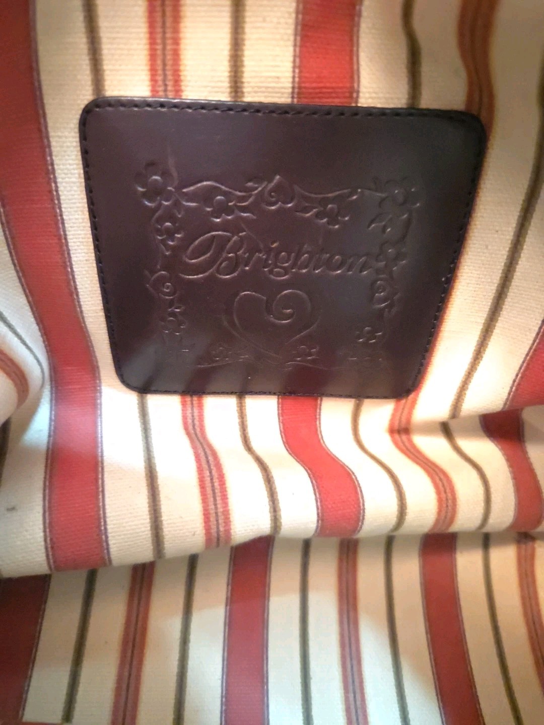 Brighton Corey Red Woven Straw Bag Purse Lined Leather Trim With Heart Charm