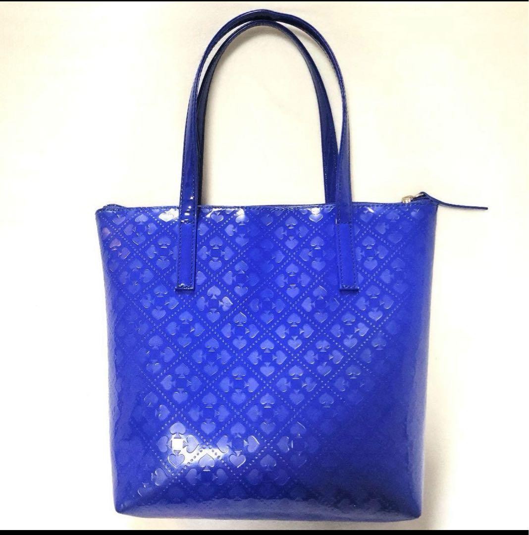 Kate Spade Spade Pattern Tote Bag Blue PVC Large 31.5cm