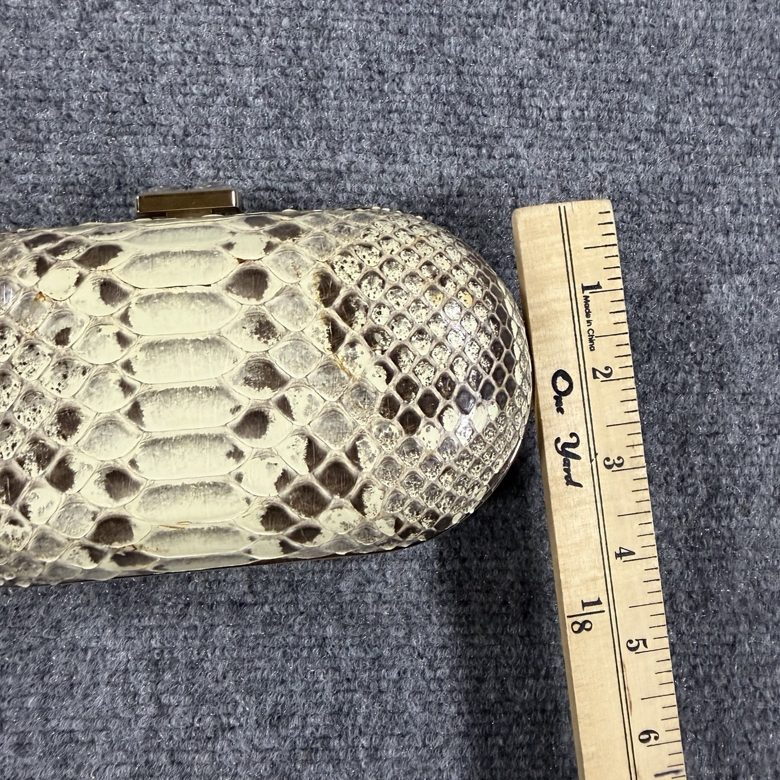 Cape Cobra Genuine Python Clasp Bag Metal Chain Strap Small Read