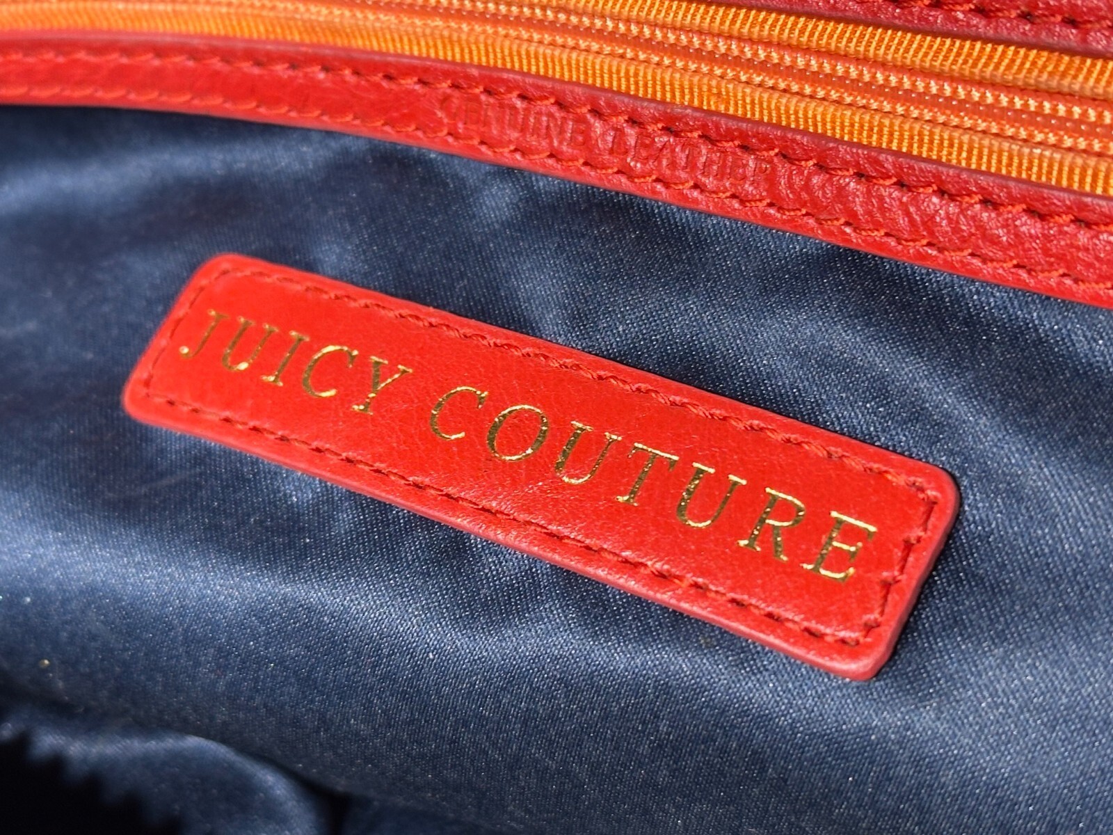 JUICEY COUTURE Vintage Handbag Y2K Red Leather Crown Gold Tone Chains Purse Bag