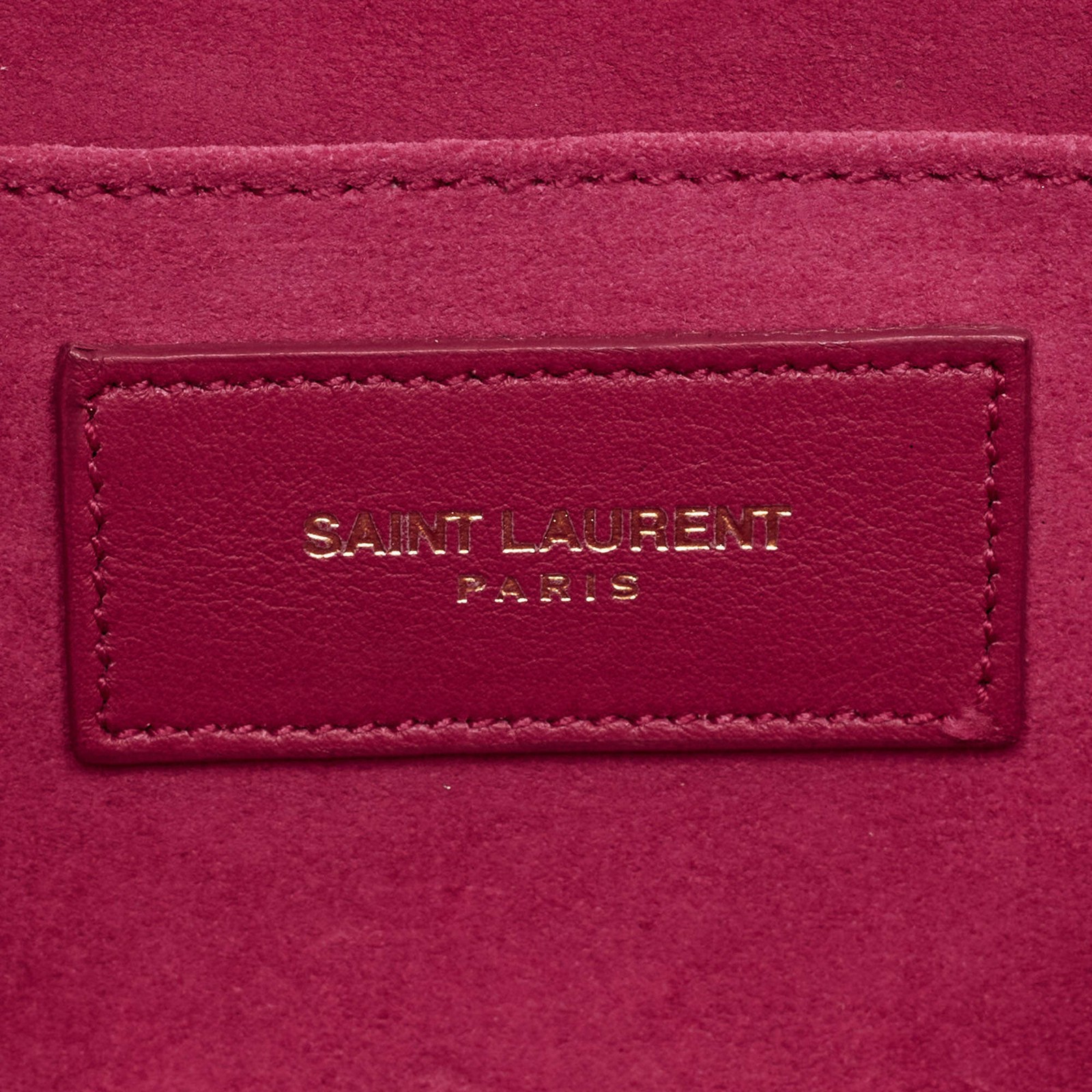 Saint Laurent Ligne Y Fuchsia Leather Clutch