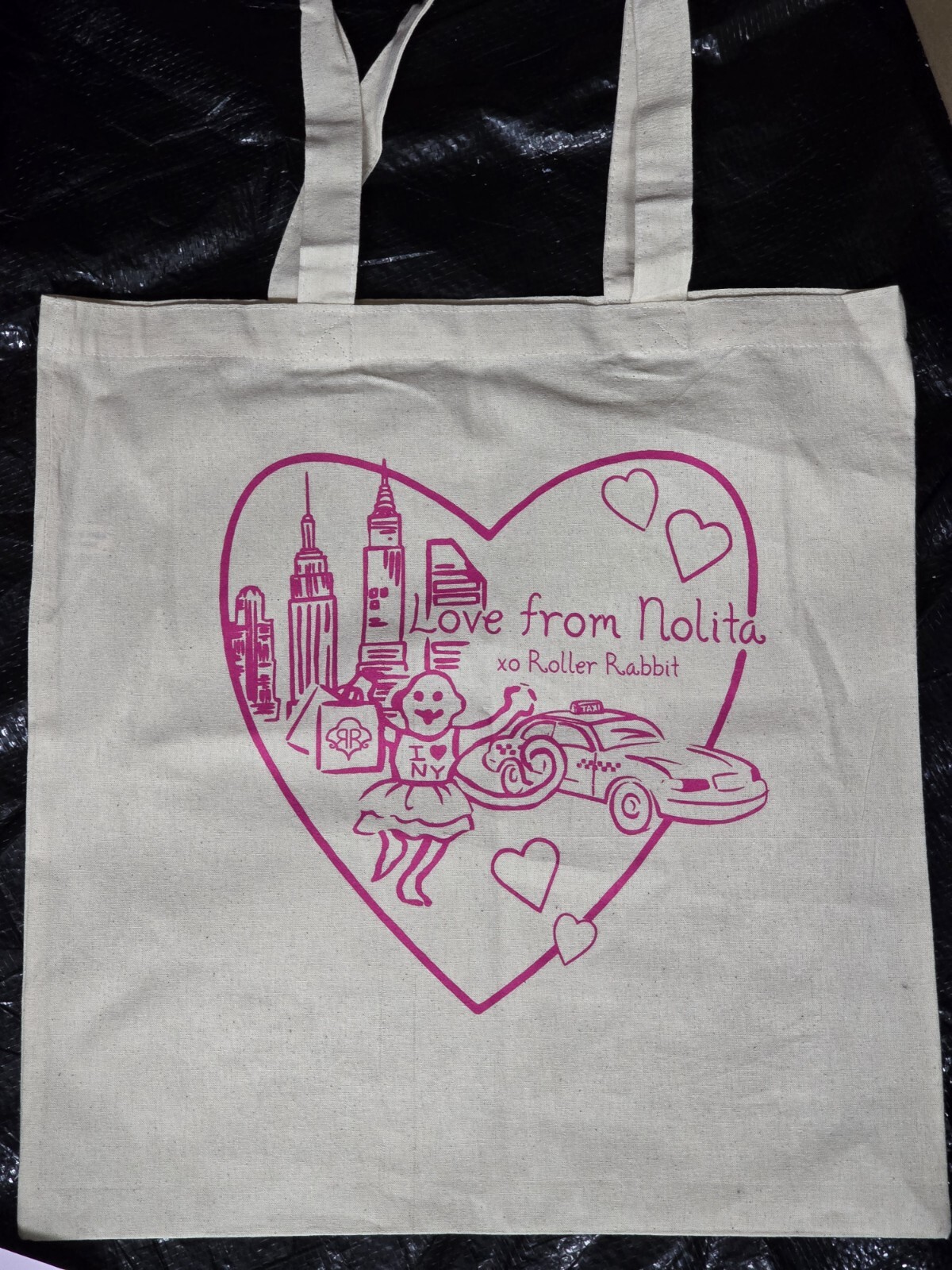 Roller Rabbit Valentine’s Day NYC Exclusive Tote Bag Love From Nolita & Postcard