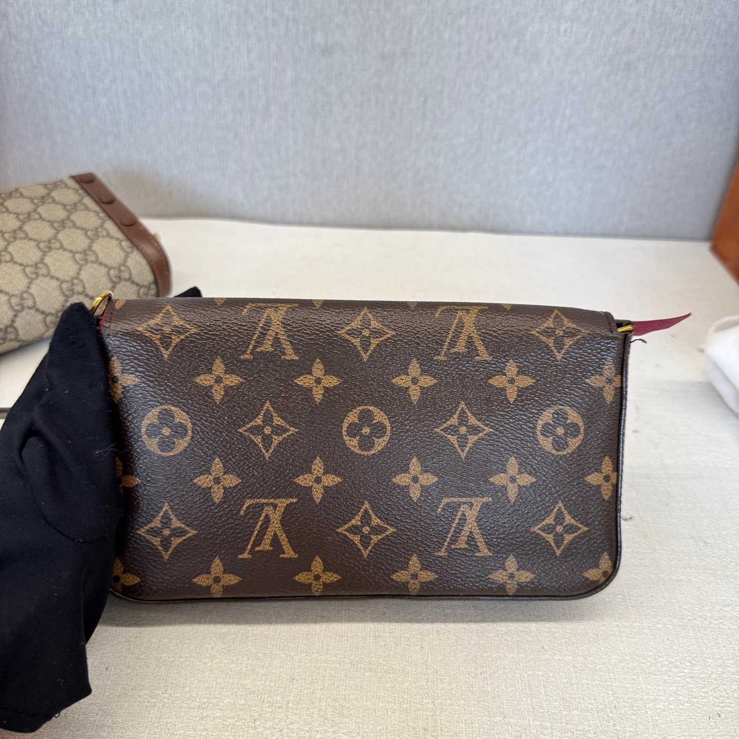Louis Vuitton Monogram Pochette Felicie Normal Brown Coated Canvas Crossbody Bag