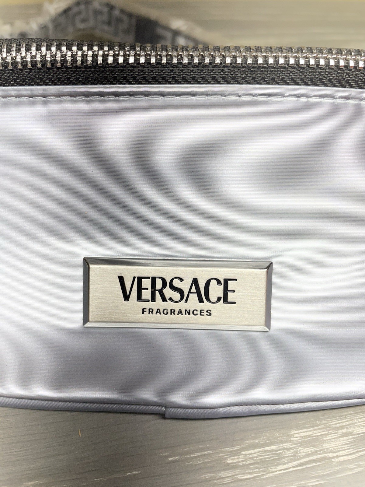 Versace Fragrances Silver Logo Belt Bag & Fanny Pack with Adjustable Strap