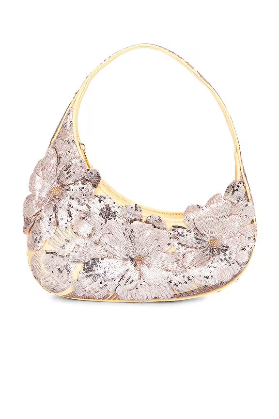 New JW PEI Harlee Sequin Shoulder Bag Pink 28 cm W x 24 cm H x 5 cm D
