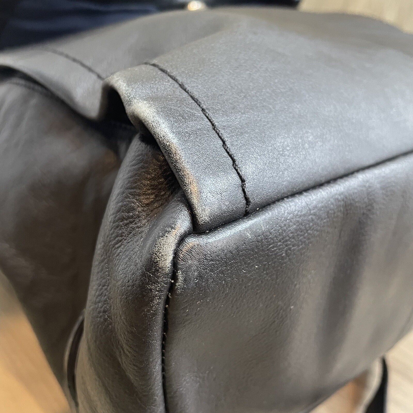 Cole Haan Black Pebble Leather Backpack 12”x14”x5”