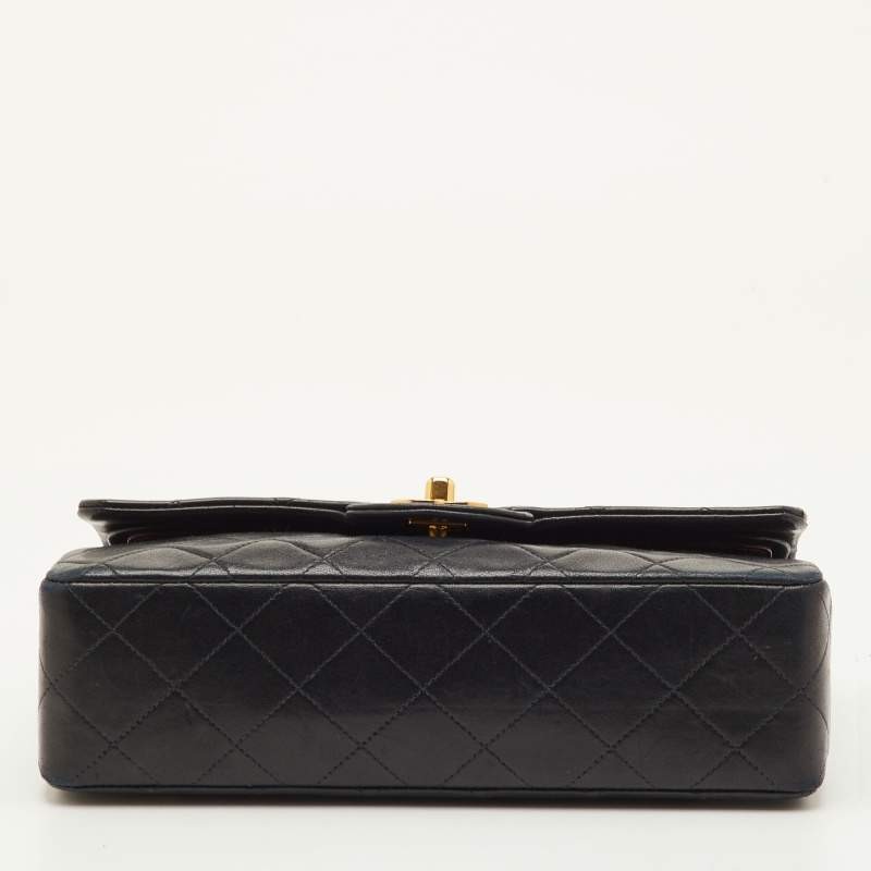 Chanel Classic Small Black Quilted Leather Double Flap Bag