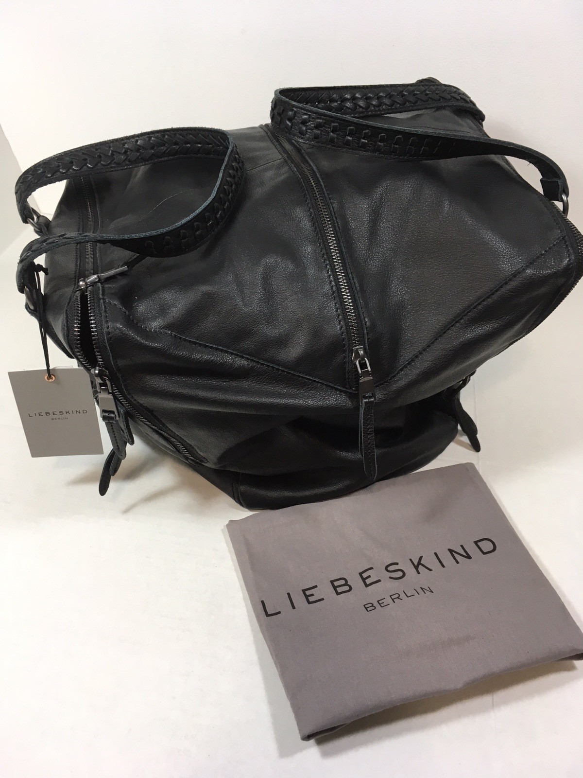 Liebeskind Berlin KAYLA Leather Satchel Large Vintage Black $298