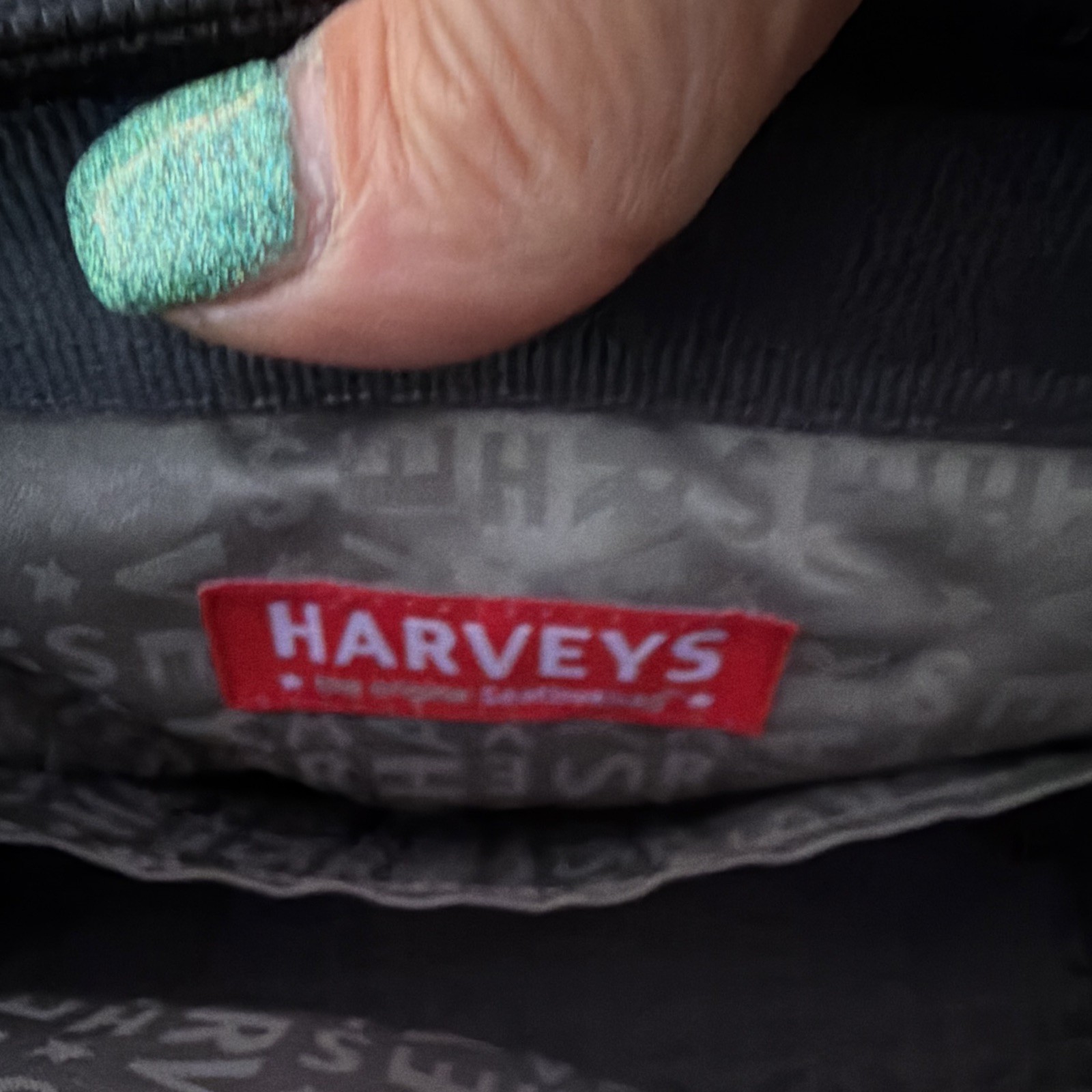Harveys Women’s Black Tote Bag Zip Top Lined Inner Pockets Double Handles