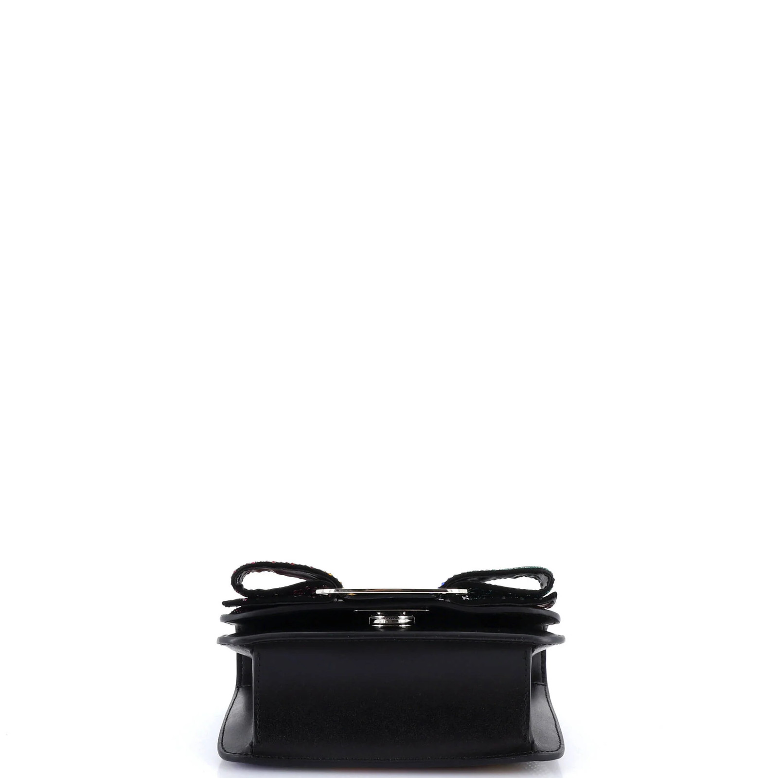 Salvatore Ferragamo Miss Vara Bow Crossbody Bag Crystal Embellished Leather Mini