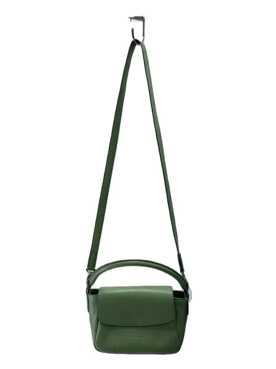 HIROFU Piace 2way H logo grained leather shoulder bag leather GRN