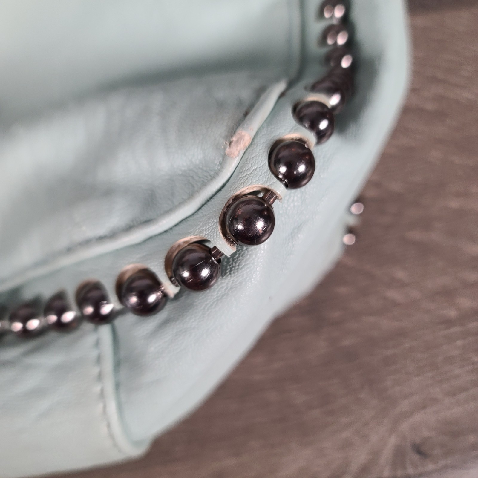 Jessica Simpson Mint Green Bag Shoulder Straps Large With Silver Studs
