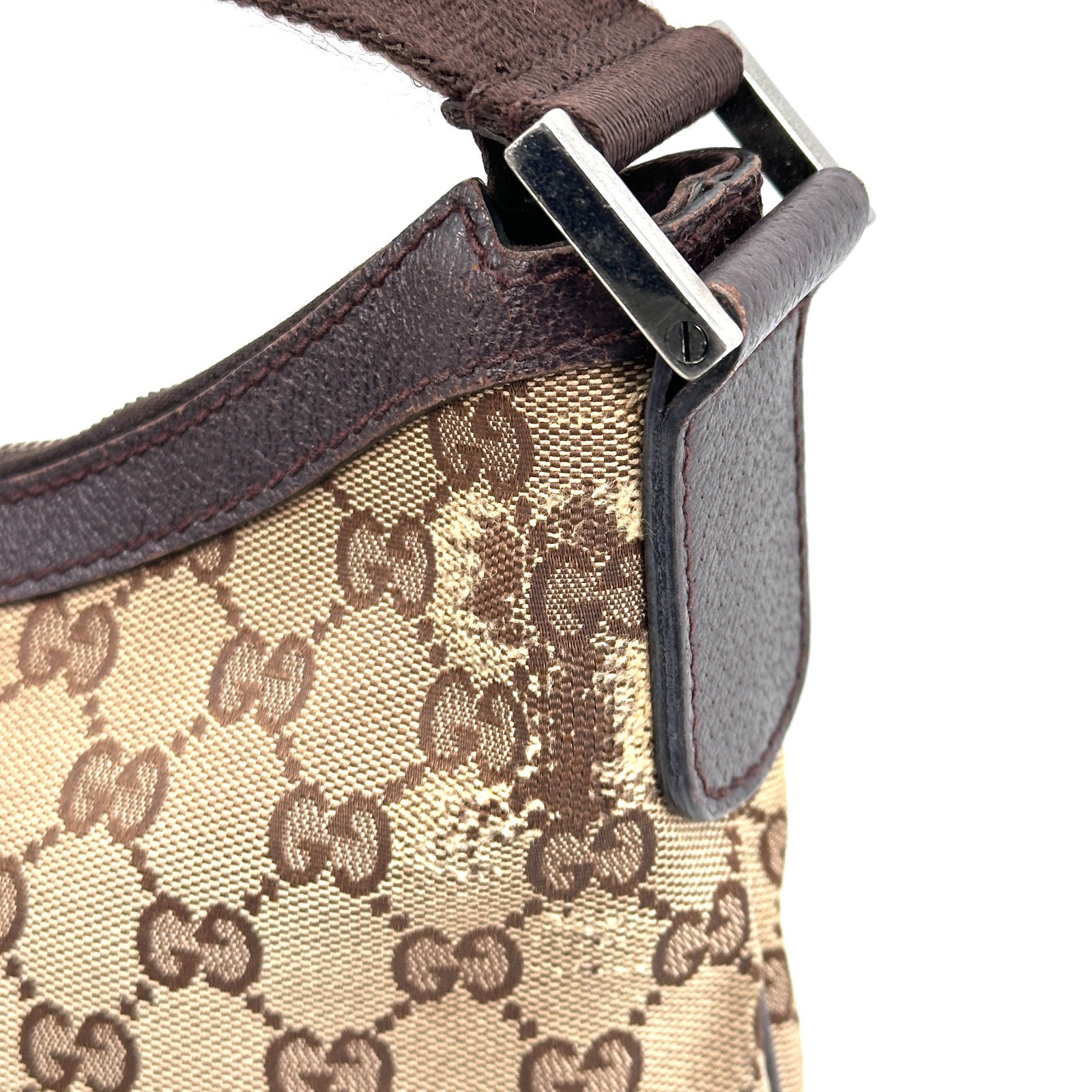 Gucci Canvas Leather GG Crossbody Shoulder Bag Brown 181092 Authentic