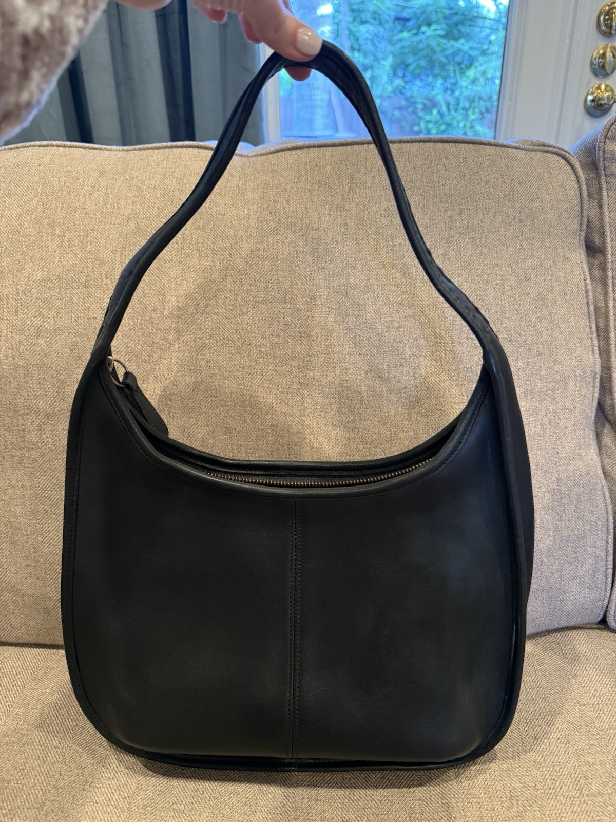 Vintage Coach Black Leather Ergo 9033 Hobo Shoulder Bag