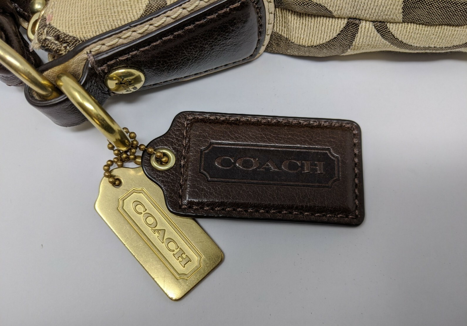 Coach Kristin Signature Ott Hobo Bag Purse 14786 Retired Khaki Mahogany