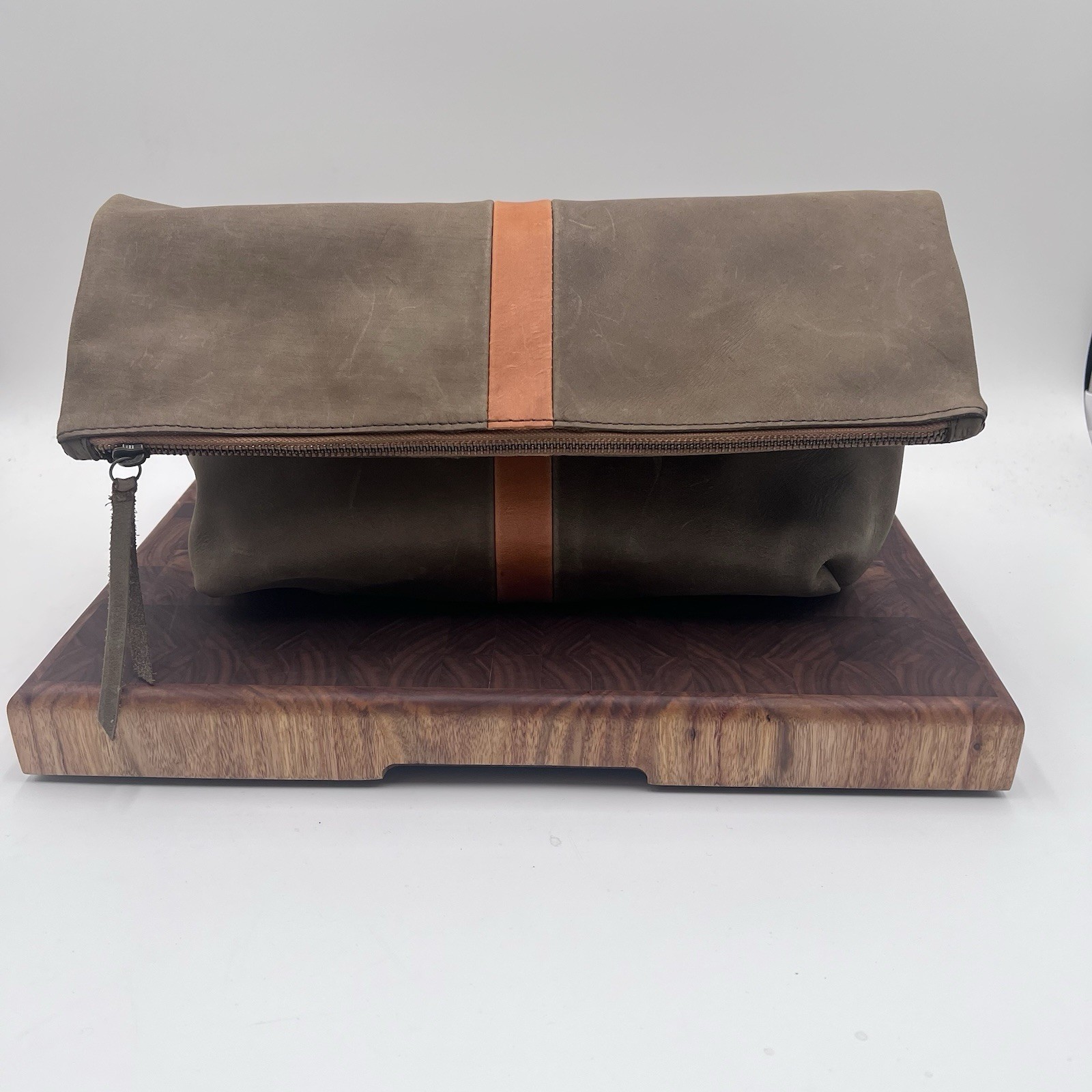 Able Local And Global The Emmet Leather Fold Over Bag Distressed Leather Clutch