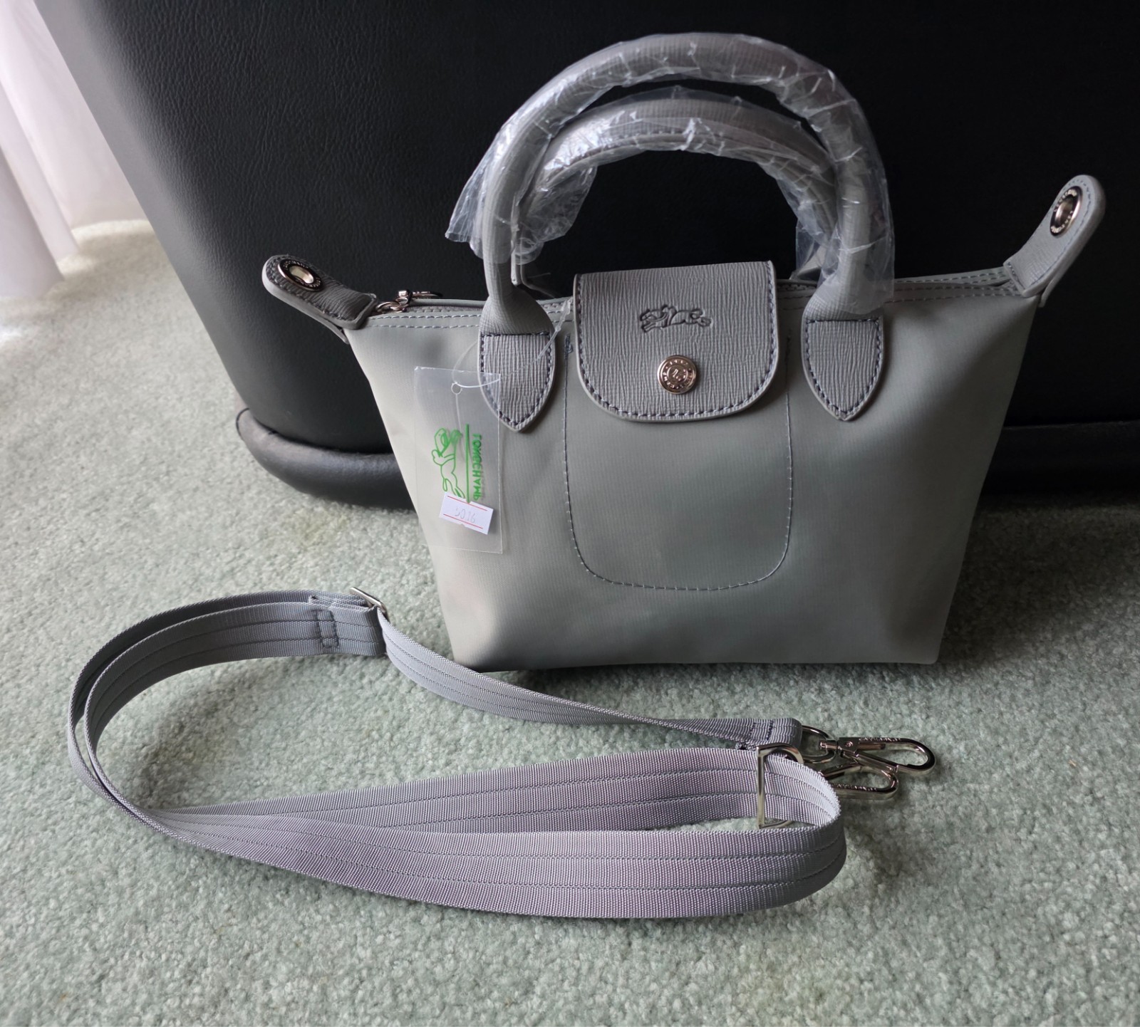 Grey Longchamp Mini Bag 21cm x 11cm x 17cm