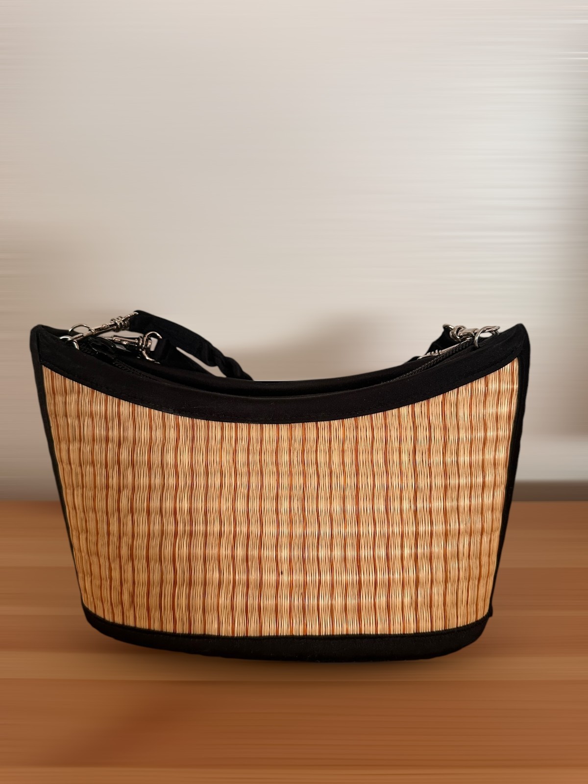 Baskets of Cambodia Handmade Straw Weave Scoop Purse Shoulder Crossbody Bag