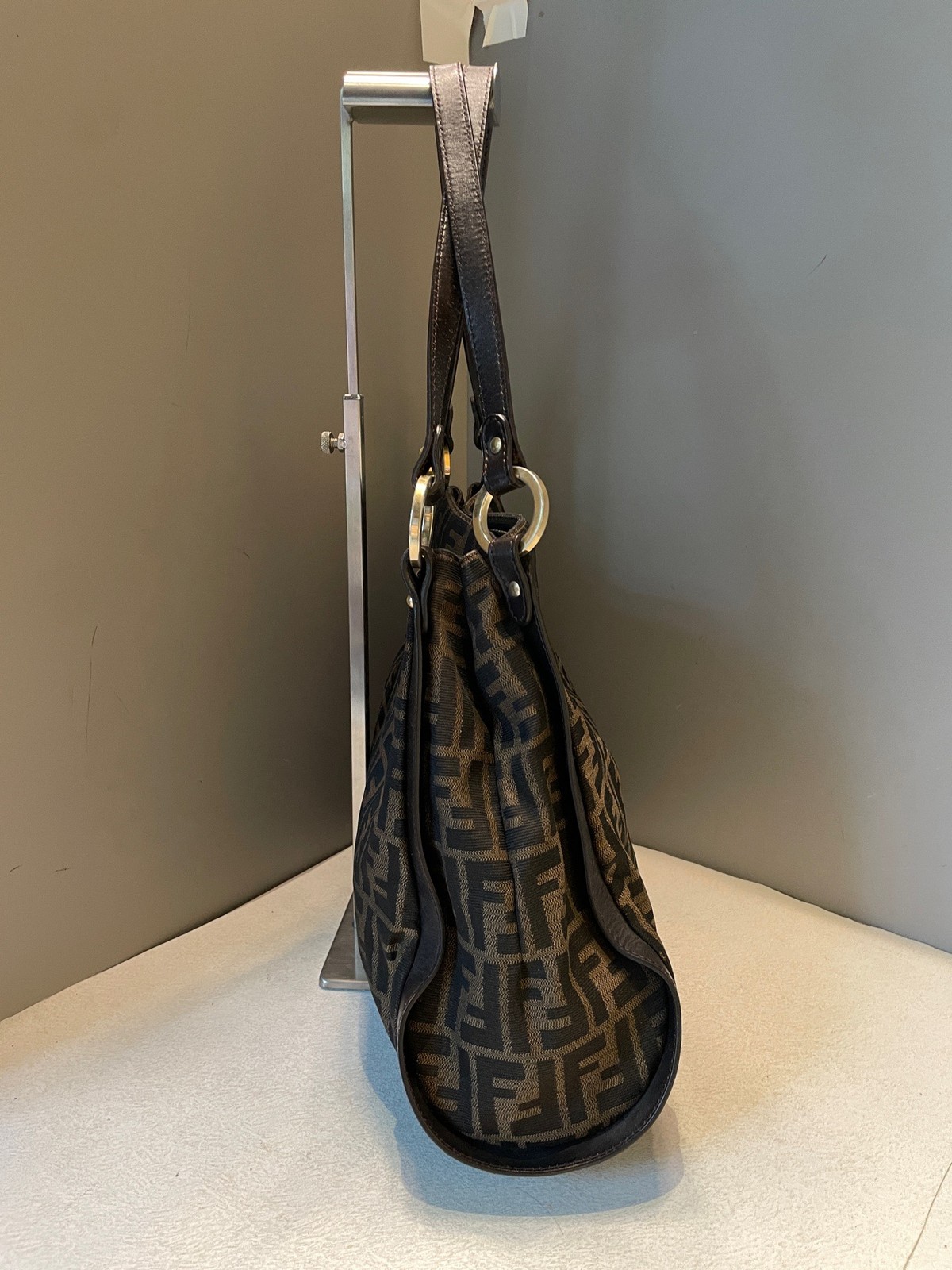 Fendi Zucca FF Canvas Brown Large Tote Bag