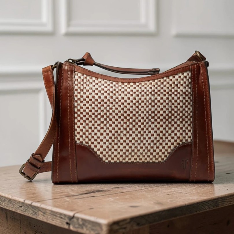 Frye Mackenna Woven Jute Zip Crossbody – Brown Multi – NWT – $248